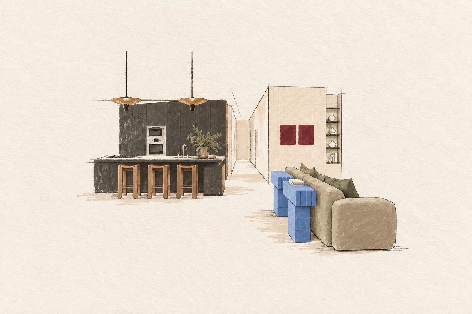 L&O  -  hand-drawn project illustration