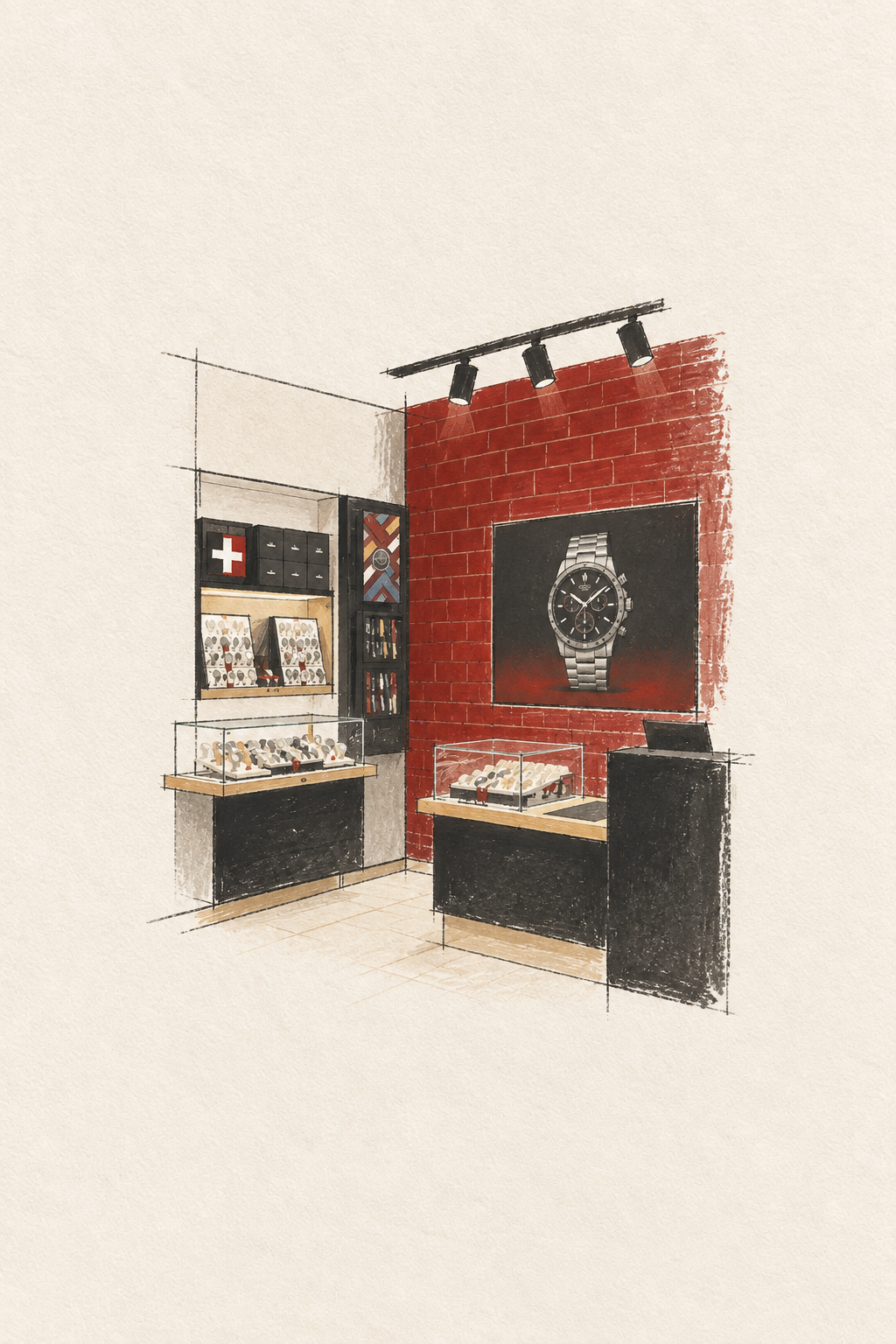 Tissot  -  hand-drawn project illustration